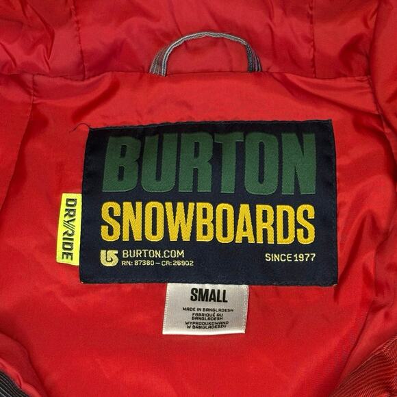 Burton Snowboards DRYRIDE Jacket Men’s S | Gray Red Ski Coat - Picture 6 of 12